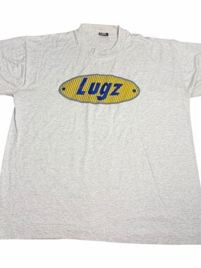 Vintage Lugz Brand Logo Promo 90s Single-Stitch T-Shirt Adult Size XL USA Made